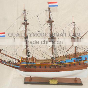 BATAVIA PAINTED WOODEN SHIP MODEL