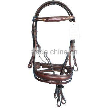 Snaffle Bridle AB-2 Row-Ab Pink Diamante browband.