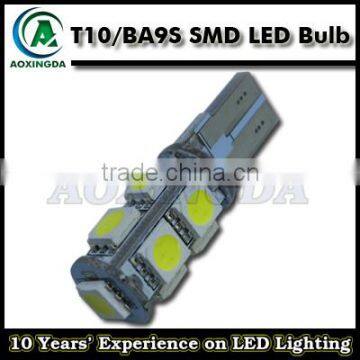 T10 194 wedge 9 SMD 5050 LED bulb with PCB base