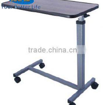 Adjustable hospital over bed table with Wheels