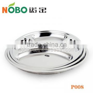 stainless steel kids food divided plate