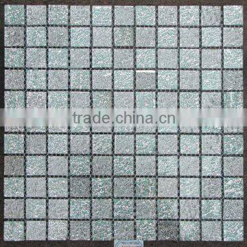 MU34 Shopping center wall tiles crackle glass mosaic tile