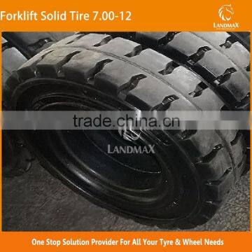 Black High Resilience Click Forklift Tire 700-12