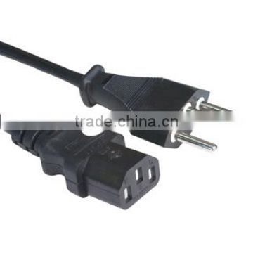 Swiss 3 pin plug to IEC C13 power cord with SEV approval 10A 250V