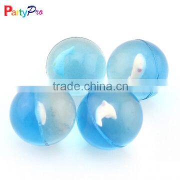 Customized fashion design clear bouncy ball with 3D toy