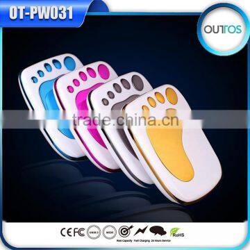 4 LED indicators 6600mah Footprints Power Bank