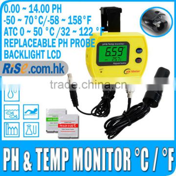 Digital PH Meter Monitor Replaceable Probe separate Temperature Sensor Degree C/Degree F ATC