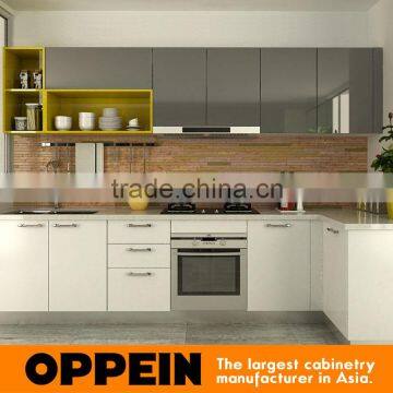White Acrylic Cupboard L Shape Wood Kitchen Cabinet