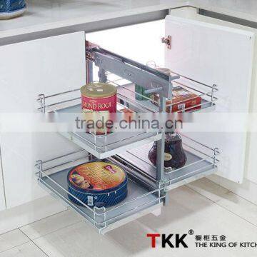 Wooden Pull Out Basket Kitchen Cabinet Corner