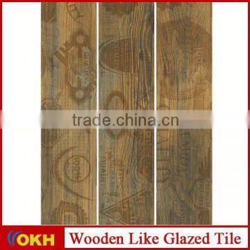 Decorative porcelain rustic matt wood like tile, grade AAA