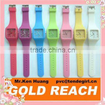 fashion jelly silicon square watch