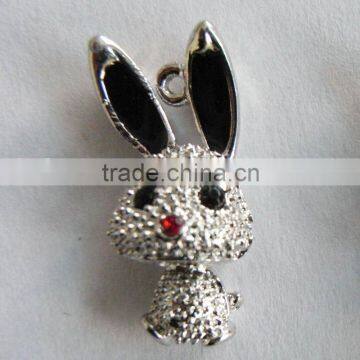 fashion 3D pewter rabbit pendant