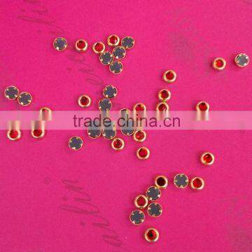 500pcs 3mm Glass Gems Stone Nail Jewelry With Gold Metal Ring photo-4