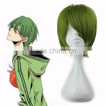 Wholesale Price 13 Inches Green Short Anime Role Kuroko no Basuke Midorima Shintaro Cosplay Wig