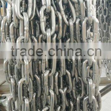 316 grade stainless steel link chain with good corrosion resistance for marine or fishing purpose