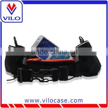 High quality 2 porkets Sports waist belt hold bottle water and bluetooth speaker