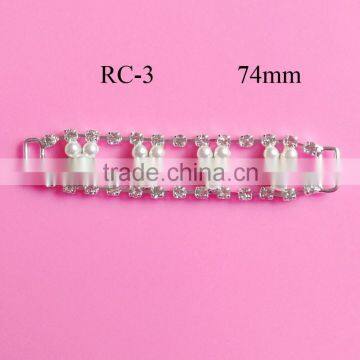 Stock pearl crystal rhinestone connector for headband/hairwear(RC-3)