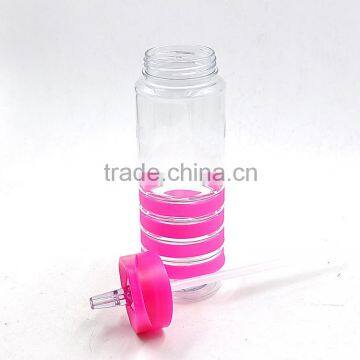 600ML 800ML Custom Brand Plastic Drink Bottle With Straw photo-4