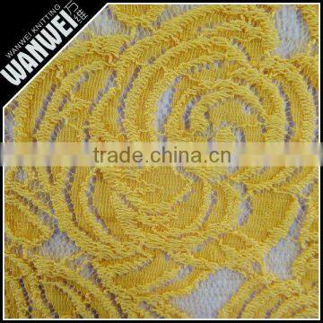 Light Orange Voile Pressure Yarn Discount Promotion Antigue Fabric for Wedding Dress Hollow Worsted Nylon Spandex Cotton Lace photo-2