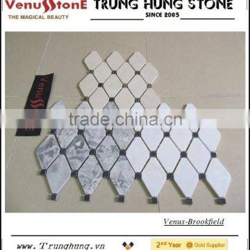 Grey Diamond Marble Mosaic Tile Polished With Black Dots photo-6