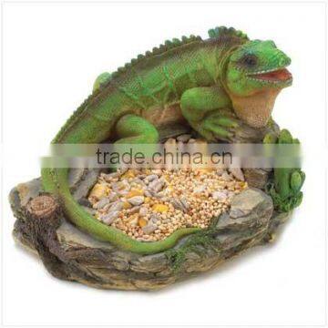 Polyresin Green Iguana Bird Feeder