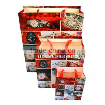 Famous watch printing luxury paper shopping for bag, gift bag