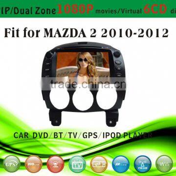 android car dvd playerr fit for Mazda 2 2010 - 2012 with radio bluetooth gps tv pip dual zone