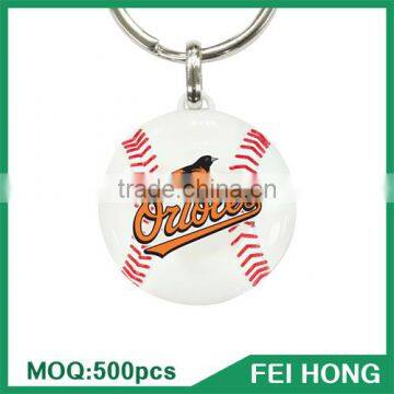 China Supplier two sided printing golf baseball personalized keychain