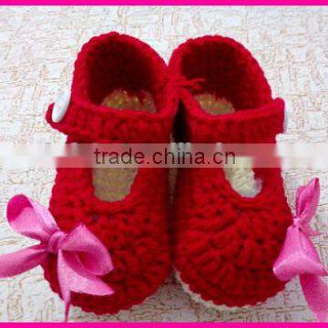 fashion flowers handmade crochet baby girls shoes