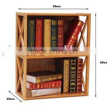 Hot-sale china manufacture 2 tier fashion book organizer,antique style corner bookcase