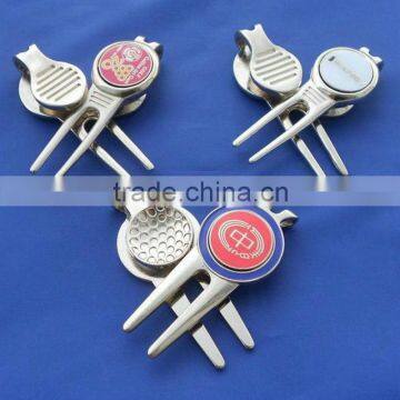 mold excisting golf divot tool with logo printing sticker