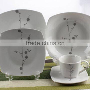 16 pcs square dinner set porcelain made in china, modern dinner set porcelain,English porcelain dinner set