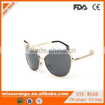 top quality custom cateye shaped sunglasses mirror sunglasses