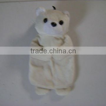 lovely white bear soft plush animal shaped hot water bottle cover for 1000ml