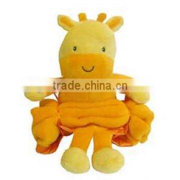 baby giraffe plush toy blanket / baby soft giraffe toy blankets / Factory Price ICTI SEDEX Plush Baby Toy giraffe Blanket