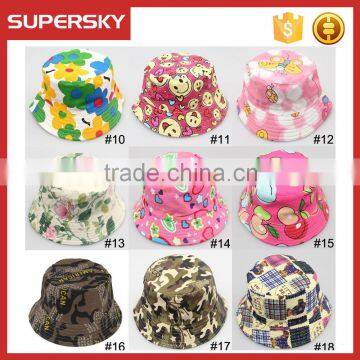 A-1565 kids outdoor travel sun hat child sun bucket hat pattern colorful children bucket hat