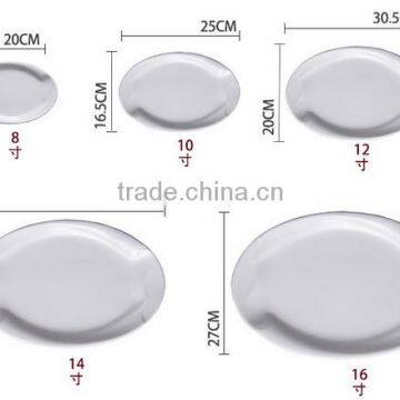 High Heat Ceramic Glass Various Size White Oval Fish Plate Dish for Restaurant Hotel Home photo-4