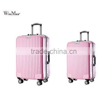 Framed closure lightweight pink color trolley luggage