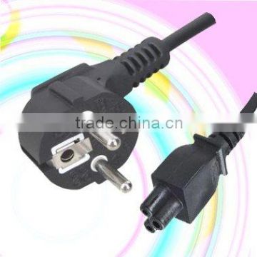 VDE approval 3-prong AC power cable for laptop adapter