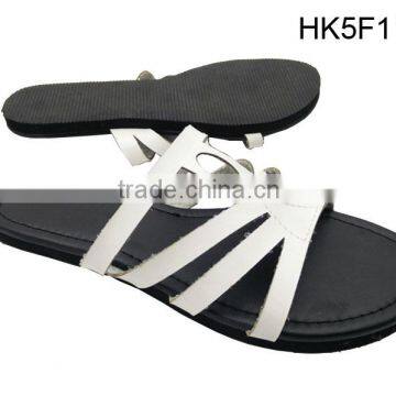 Black White Ladies EVA Slide Slippers, PU Upper Fashion Outside Walking Slippers