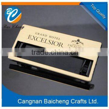 aluminum alloy security pin on name badge and tag with gold color and stamped brand logo in high quality