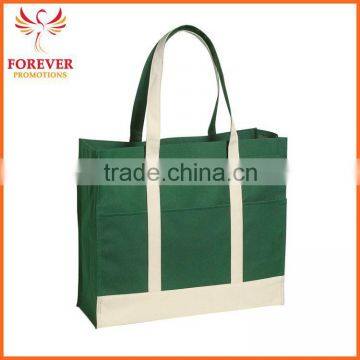 Hot Selling Customized Logo 600D Tow Tone Tote Bag With Contrasting Shopping Tote Bag photo-4