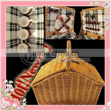 Promotional Natural Wicker Picnic Box 4 persons for christmas