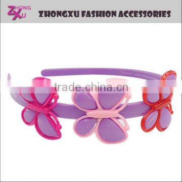 new cheap promotion plastic kids butterfly hair band