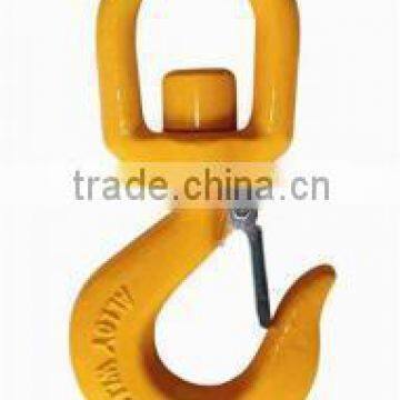 Alloy steel swivel hoist hook with latch in rigging