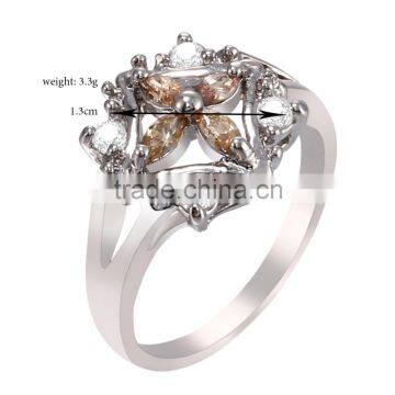 Elegant Women Purple Cubic Zirconia Flower Shaped Women Engagement Ring photo-4