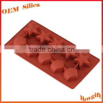 Custom 10 hole silicone cake mold silicone Chocolate mould FDA kitchenware