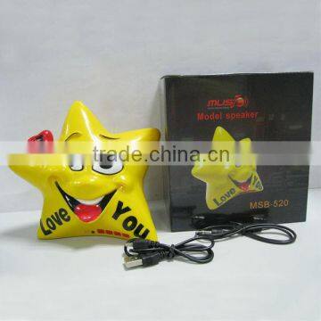 New Model Portable Lucky star Music Speaker with USB Mini Speaker