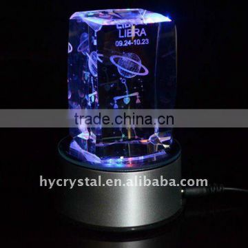 3d etched crystal laser engraving gifts glass cube