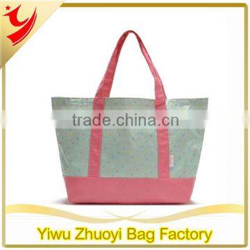 Cute Nylon Tote Shopping Bag With Small Polka Dots